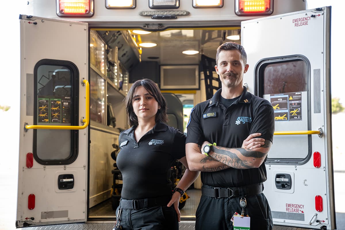 EMTs helping a man on a gurny