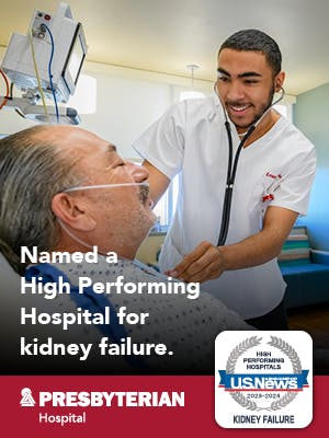 Named a High Performing Hospital for kidney failure.