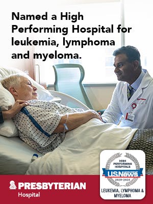Named a High Performing Hospital for leukemia, lymphoma and myeloma.