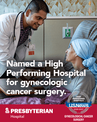 Presbyterian Hospital - Named a High Performing Hospital for gynecologic cancer surgery. U.S. News & World Report 2026-2027 High Performing Hospitals award.