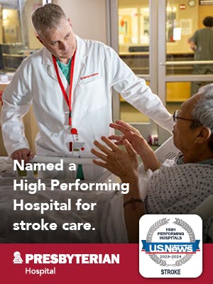 Named a High Performing Hospital for stroke care. 