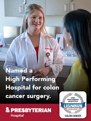 Named a High Performing Hospital for colon cancer surgery. 