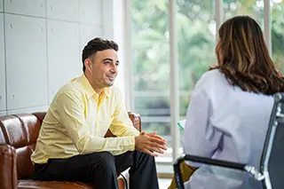 Patient and doctor have conversation