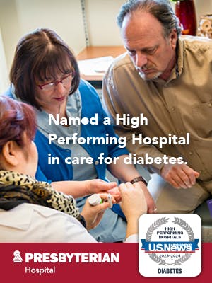 Named a High Performing Hospital in care for diabetes. 